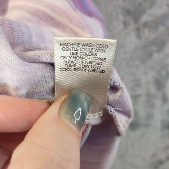 Christopher Banks Petite Striped Top PL‎ Purple Pink Cotton Blend 34 Sleeve USA - Picture 7 of 9